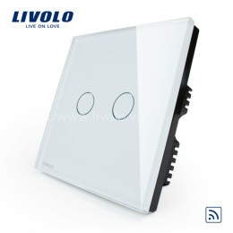 Công tắc cảm ứng chạm kính cường lực 2 phím nhấn Livolo