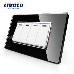 công tắc phím cơ 4 phím livolo đen